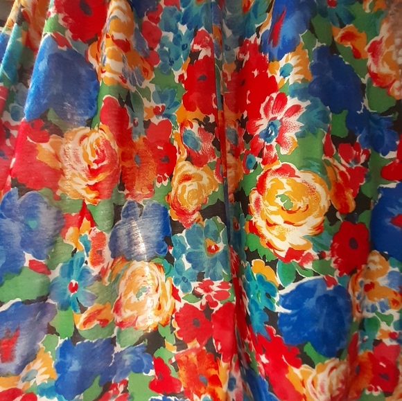 Vintage Floral Multicolor Midi Dress - Picture 10 of 16